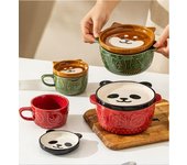 Taza de café japonesa con diseño de gato y tapa con estampado de gato, plato pequeño, bonita taza de desayuno, creativa taza de leche, regalo, 300 ml Mug with cartoon lid