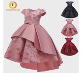 Vestido de novia estilo princesa para niña de las flores, estilo europeo y americano, con diseño abullonado para niñas de talla mediana y grande. 140cm