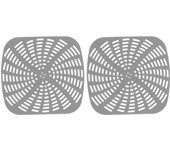 2 alfombrillas de silicona reutilizables para freidora Ninja Foodi AG301, resistentes a arañazos. gris