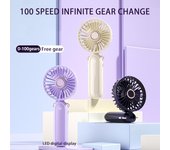 Mini Ventilador de mano, Ventilador eléctrico recargable por Usb, Ventilador portátil de 100 velocidades, ventilador de mano de refrigeración para verano, aire acondicionado ciruela