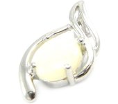 Les Trésors De Lily [I2617] - Pendentif Argent artisanal 'Déesse Opale' blanc argenté (rhodié) - 20x11 mm