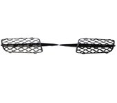 Reemplazo para BMW X5 E70 2007-2010 parachoques delantero N/S parrilla izquierda y derecha con borde plateado negro