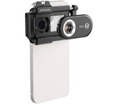 Apexel Lente para microscopio de teléfono móvil APL-MS200 200X con luces LED/UV y filtro CPL incorporado y batería