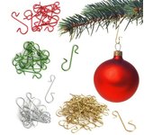 100 Uds. Adorno de Navidad ganchos de Metal en forma de S soportes colgante de bola de árbol de Navidad decoración colgante para el hogar Navidad Año Nuevo verde