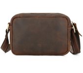 Bolso de pecho de cuero de Caballo Loco retro, bolso cruzado para hombre, bolso de pecho de piel de vaca de capa superior, mochila, bolso de hombro individual, bolso de hombro de moda de negocios marrón