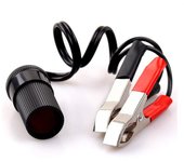 Abrazadera adaptadora de toma de corriente para encendedor de cigarrillos con Clip para Terminal de batería de coche de 12v
