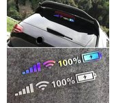1 unidad de pegatinas reflectantes para parabrisas de coche con señal WiFi, pegatinas de vinilo para ventana de coche, divertidas pegatinas con el logotipo 100 % batería 5G 25x3CM