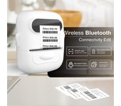 Impresora de etiquetas autoadhesivas P50, mini impresora de etiquetas térmica portátil, máquina de etiquetado inalámbrica con Bluetooth, etiquetadora o paquete de 3 etiquetas blanco