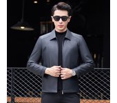 Chaqueta de cuero para hombre, nuevo estilo de invierno, chaqueta de plumón de pato blanco engrosada de 90 grados, chaqueta de cuero para hombre, chaqueta de cuero con solapa de moda M