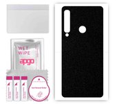 apgo Protective Skin Sticker for the back compatible with Samsung Galaxy A9 (2018), Wrap Film, Foil, Vinyl - Pattern Matte Black