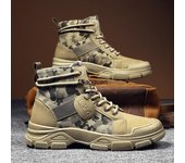 Botas de camuflaje para hombre, botas militares con plataforma para otoño e invierno, zapatos de alta calidad para exteriores, botas informales hasta el tobillo cortas para primavera 44 negro