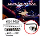 Puente de guitarra eléctrica, placa con cordón, rodillo de bola de puente dividido superior e inferior ajustable 6