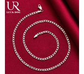 Collar de plata de ley 925 de 16/18/20/22/24/26/28/30 pulgadas y 4 mm de lado, joyería de moda para bodas 40CM