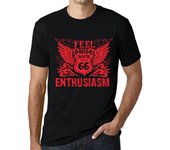 Camiseta vintage para hombre con gráfico Feel The Enthusiasm Deep Black Red Text XS negro