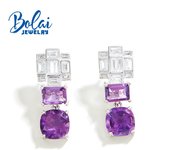 Pendientes con cierre de piedras preciosas de amatista natural de África, joyería fina con diseño de moda para mujer, bonito regalo, novedad de 2024 púrpura