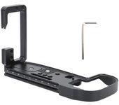Placa de liberación rápida con soporte en L para cámara R5 R6, aleación de aluminio, orificios para tornillos de 14 pulgadas para Arca Standard