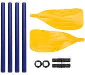 1 par de remos inflables desmontables para kayak, canoa y bote, accesorio para deportes acuáticos negro