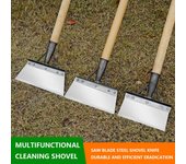 Pala de jardín multifuncional con borde afilado, pala de limpieza para exteriores, hoja de sierra, hoja de acero, herramienta manual de erradicación eficiente para jardín