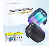 Altavoz Bluetooth 5.3 Altavoz inalámbrico portátil de alta fidelidad Mini altavoz USB para exteriores Reproducción de música con luz RGB Speaker negro