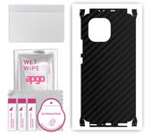 apgo Protective Skin Sticker for the back+sides compatible with Xiaomi Mi 11, Full Wrap Film, Foil, Vinyl - Pattern Carbon Black