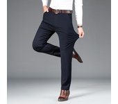 Pantalones de traje de pierna recta elástica para hombres, pantalones casuales de punto de cintura alta cómodos, pantalones de traje de pierna recta y holgados para hombres 28