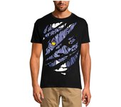 Camiseta Rasgada para Hombre Cara de Hiena Loca - Camisa Animal Vintage para Hombre XS plata de la arena