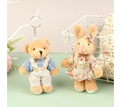 Ropa bonita, oso de peluche, juguete, colgante de conejo de dibujos animados, llavero con muñeco de peluche suave, mochila, bolsa de coche, llavero de decoración, regalo para niños C