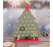 Adornos de madera para cuenta regresiva de Navidad, calendario circular de vid, árbol pequeño, decoración de escritorio, árbol de Navidad One Size