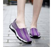 Zapatillas de deporte de verano para mujer, mocasines planos de talla grande informales cómodos para enfermera, zapatos deportivos suaves para caminar en la playa, zapatos ligeros sin cordones EU: 35