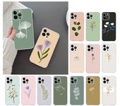 Funda de teléfono para iPhone 14, 13, 12, 11 Pro Max, Xs Max, Xr, X, 12mini, 14 Plus, SE, con diseño de hojas y flores iphone 14ProMax