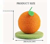 Suministros para mascotas: Poste rascador para gatos con forma de fruta creativa, juguete rascador para gatos con cuerda de sisal Orange