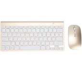 Combo de teclado y ratón inalámbrico 2,4 G USB ultrafino, portátil, ergonómico, resistente al desgaste oro
