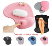 Alfombrilla de ratón antideslizante de silicona suave, cómoda, con soporte para muñeca, para PC y portátil color rosa