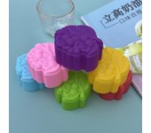 5 moldes de silicona de 5 cm con varios diseños florales para chocolate, pudín, helado, magdalenas, pasteles, mini moldes para velas y jabón. A