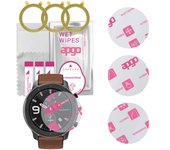 3x vidrio protector híbrido ultra transparente apgo compatible con Amazfit GTR (47 mm), Vidrio nano flexible, excelente reemplazo para el vidrio templado, resistente a rayones