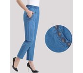Pantalones vaqueros Nine para mujer, pantalones vaqueros elásticos de cintura alta, pantalones vaqueros ajustados para mujer, pantalones harén para mujer XXL