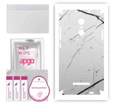 apgo Protective Skin Sticker for the back+sides compatible with Xiaomi Redmi Note 3 Note 3 Pro, Full Wrap Film, Foil, Vinyl - Pattern White Marble