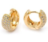 Les Trésors De Lily [L4320] - Pendientes de aro 'Diosa' chapados en oro oro blanco - 10x8 mm oro