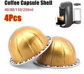 Cápsulas de café portátiles rellenables y selladas de aluminio para Nespresso Vertuoline (4 unidades) 4Pcs 40ml