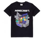 Camiseta de Minecraft para niños/niños con modo de supervivencia 13-14 gris/negro