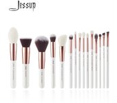 Pinceles Jessup Blanco Perla / Oro Rosa Pinceles de maquillaje profesional Set Make up Brush Tool Foundation Powder Definer Shader Liner 25CM*15CM*5CM oro rosa/blanco perla