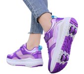 Zapatos de cuatro ruedas para niños, zapatos de deformación para niños y niñas, patines de doble propósito, patines de dos hileras para adultos 40