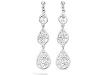 Les Trésors De Lily [H2631] - Boucles Argent 'Chorégraphie' argenté (rhodié) - 45x7 mm plata