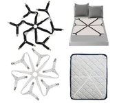 Alargar sábana cama tirantes ajustables correas entrecruzadas pinzas colchón edredón elástico With Rubber Ring blanco