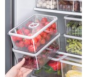 Organizador transparente para frigorífico, contenedores para almacenar alimentos, cestas para frutas y verduras frescas, caja de almacenamiento para frigorífico, organizador de cocina