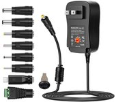 Adaptador de fuente de alimentación universal de CA a CC de 30 W con puerto USB de 5 V 2,1 A, cargador de corriente enchufable de CA de 3 V a US Plug negro
