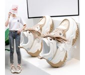 Zapatillas de deporte de cuña con plataforma informal de verano para mujer, antideslizantes, transpirables, con recortes, zapatos para caminar de cuero de PU, zapatillas de deporte gruesas con cordones para correr, zapatos de tenis para mujer 35