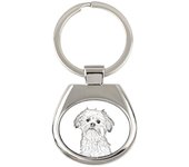 Lowchen, Little Lion Dog - keychain with a dog, keychain with a print, personalized pendant from the Art-Dog brand plata