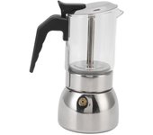 Cafetera italiana clásica portátil resistente al calor de acero inoxidable de vidrio Moka para el hogar y L