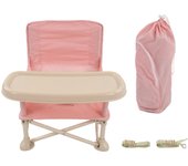 Silla de picnic para bebé, silla de entrenamiento portátil para comer al aire libre, plegable, con cinturón de seguridad alto Standard color rosa